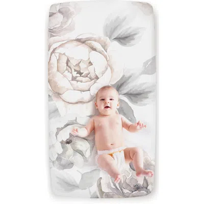 Lambs & Ivy Signature Watercolor Floral Organic Cotton Fitted Crib Sheet In Multi