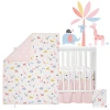 Lambs & Ivy Snuggle Jungle Pastel Safari Cotton Jersey 5-piece Crib Bedding Set In Pink