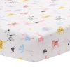 Lambs & Ivy Snuggle Jungle Pastel Safari Cotton Jersey Baby Fitted Crib Sheet In Multi