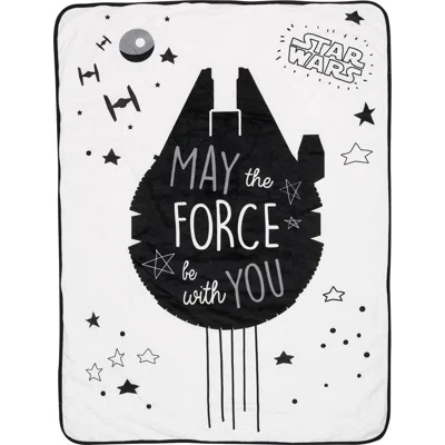 Lambs & Ivy Star Wars Millennium Falcon Soft Faux Shearling Baby Blanket In White
