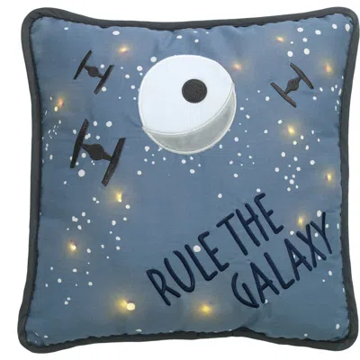 Lambs & Ivy Star Wars Signature Galaxy Led Light-up Decorative Throw Pillow In Blue