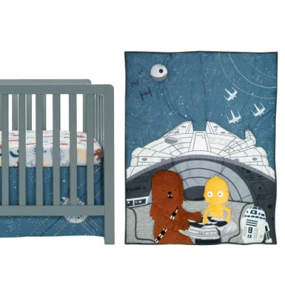 Lambs & Ivy Star Wars Signature Millennium Falcon 3-piece Baby Crib Bedding Set In Blue