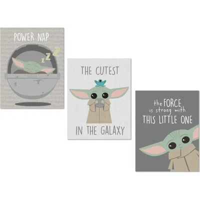Lambs & Ivy Star Wars The Child/baby Yoda Unframed Nursery Wall Art Decor 3pc In Multi