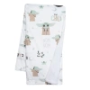 Lambs & Ivy Star Wars The Child/baby Yoda/grogu Minky/fleece Baby Blanket In White