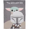 Lambs & Ivy Star Wars The Kids With Me Grogu/the Child/baby Yoda Baby Blanket In Gray