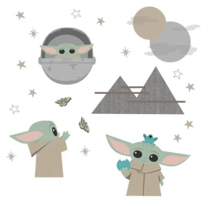 Lambs & Ivy Star Wars The Mandalorian The Child/baby Yoda Wall Decals In Multi