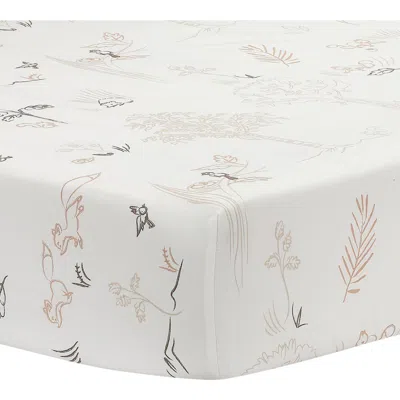 Lambs & Ivy Treetop Fox Woodland Breathable Cotton Fitted Crib/toddler Sheet In Neutral