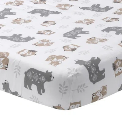 Lambs & Ivy Woodland Forest Animal 100% Cotton Baby Fitted Crib Sheet In Multi
