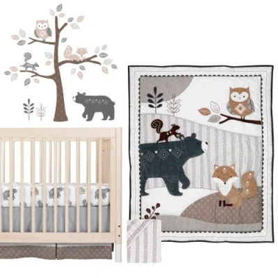 Lambs & Ivy Woodland Forest Animal Nursery 5-piece Baby Crib Bedding Set In Multi