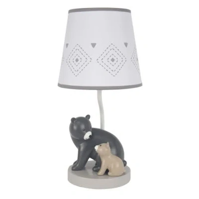 Lambs & Ivy Woodland Forest Bears Nursery Lamp With Shade & Bulb In Gray