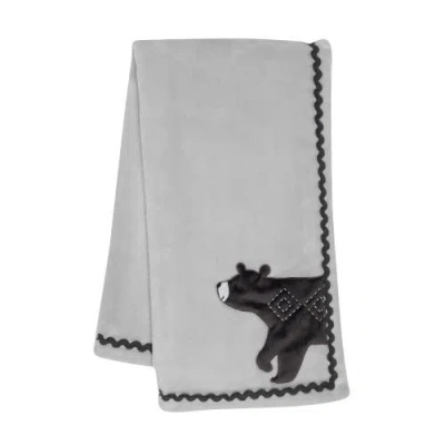 Lambs & Ivy Woodland Forest Fleece Bear Nursery Baby Blanket In Gray
