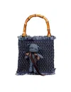 Lamilanesa Pepe Small Denim Bag Dark Blue Color In Blue
