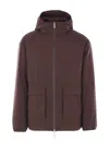 Laminar Hooded Down Jacket In Brown