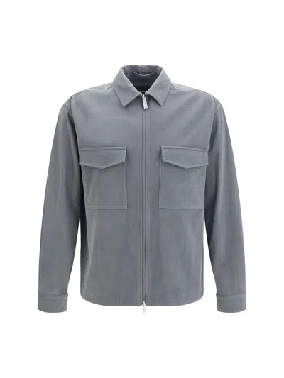 Laminar Zip-up Corduroy Shirt Jacket In Gray