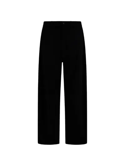 Laminar Corduroy-effect Straight Trousers In Black