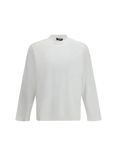 Laminar Cotton Crew Neck Long-sleeved T-shirt In White
