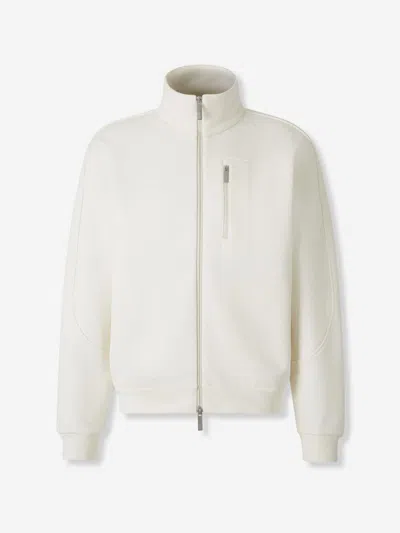Laminar Cotton Zipper Sweatshirt In White