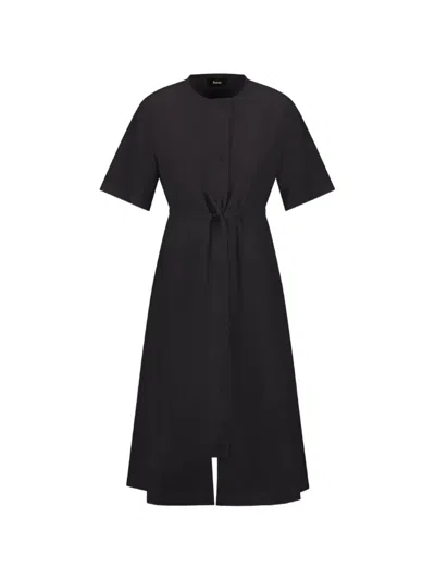 Laminar Crinkle Drawstring Dress In Black
