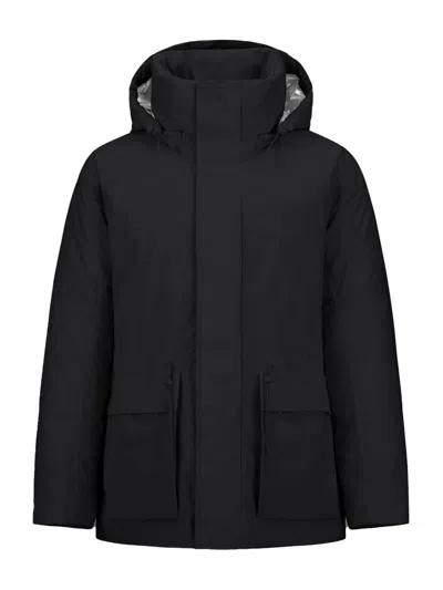 Laminar "crinkle Metallic" Parka In Black