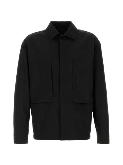 Laminar Crinkled-finish Patch-pocket Jacket In Black
