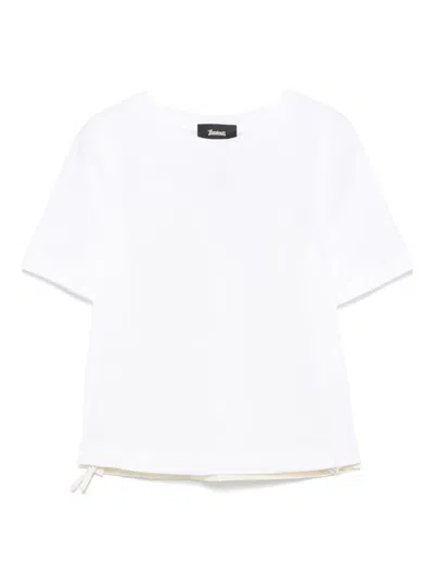 Laminar Drawstring-hem T-shirt In White
