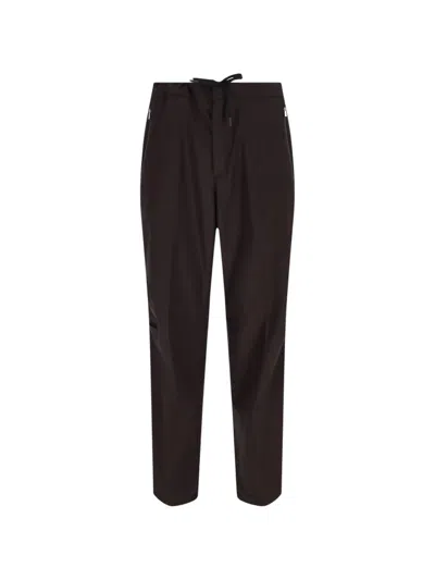 Laminar Drawstring Straight-leg Trousers In Brown