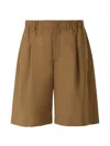 Laminar Bermudas Mit Elastischem Bund In Brown