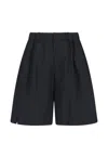 Laminar Elasticated Wool Blend Shorts In Black