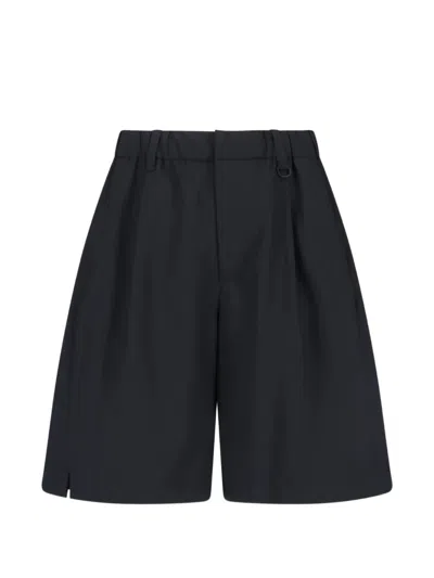 Laminar Elasticated Wool Blend Shorts In Black