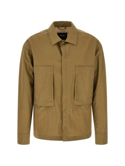 Laminar Hidden-button Shirt Jacket In Brown