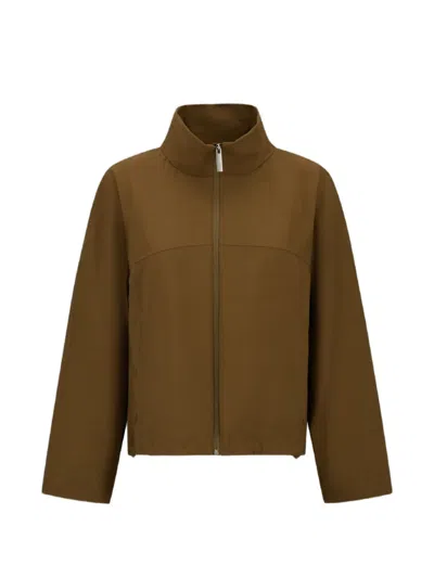 Laminar 하이 칼라 재킷 In Brown