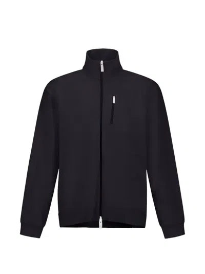 Laminar High-neck Zip-up Sweatshirt In Black
