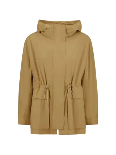 Laminar Hooded Drawstring-waist Parka In Brown