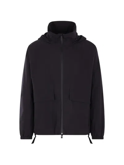 Laminar Hooded Front-pocket Jacket In Black