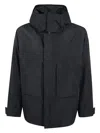 Laminar Hooded Pocket Coat In Black