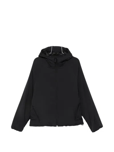 Laminar Hooded Raglan-sleeve Jacket In Black