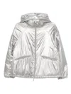 Laminar Metallic Shield Hooded Jacket Clothing In Silver