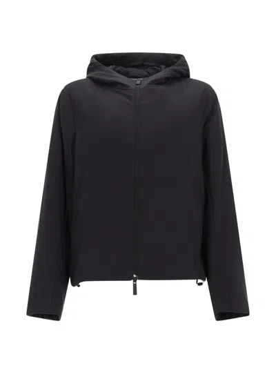 Laminar Polyamide Lightweight Slightly Cropped Jacket In Black