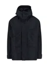Laminar Hooded Pocket Coat In Black