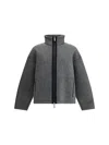 Laminar Grey Jacket With High Collar In Gray