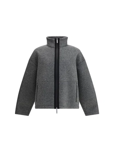 Laminar Grey Jacket With High Collar In Multi