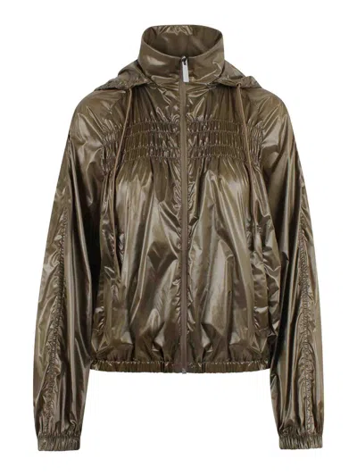 Laminar Lightweight Wet-look Nylon Jacket In Green