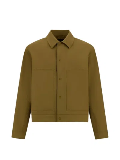 Laminar Long-sleeved Shirt Jacket In Green