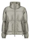 Laminar Metallic Shield Down Jacket With Titanium Coating Clothing In Green