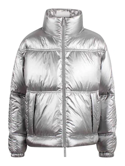 Laminar Metallic Shield Down Jacket With Titanium Coating In Black