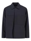 Laminar Minimalist Black Jacket With Tailored Fit And Zipper Closure In Blue
