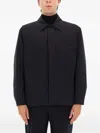 Laminar Boxy Minimalist Black Jacket With Classic Collar In Black