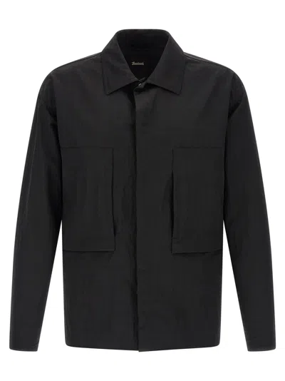 Laminar Polyamide Full-length Men's Jacket In Black