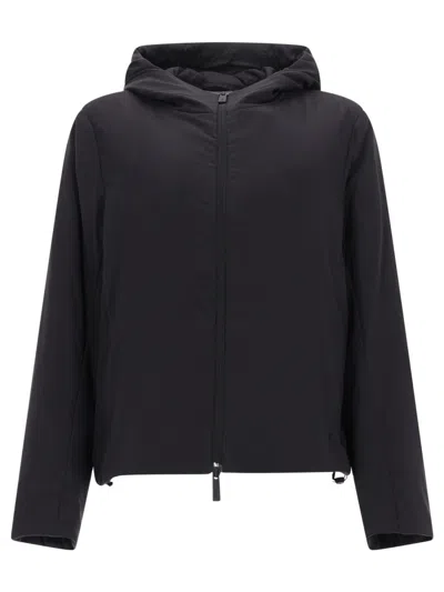 Laminar Polyamide Hooded Hooded Jacket In Black