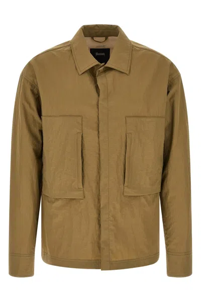 Laminar Shacket Rippled Effect Puffer Jackets Green